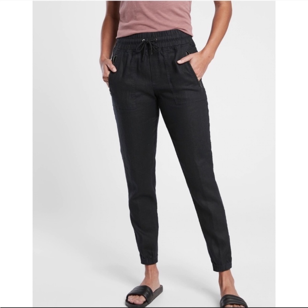 Athleta Cabo Linen Jogger Black Size 16